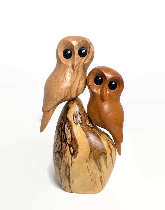 Owls, Anniversary gifts for him, owl gifts for wife, couple gifts, wood carving