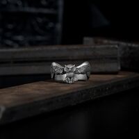 Sterling silver Owl band ring for men or wonen, Good animal lover ring in silver, Mothers da...