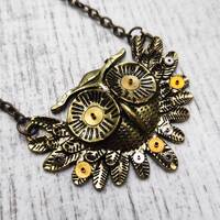 Owl head jewelry Fantasy necklace Totem Gifts for women men
