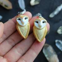Owl earrings Cute owls Jewelry with birds as a gift Animal magic totem Nature Jewelry Barn O...