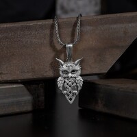 Charming  owl men ornaments pendant necklace, Silver animal bird pendant, Animal lover gift ...