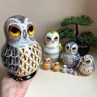Big Size Olws Family Nesting Doll 10pcs 8” Unique High Quality Collection Art Doll, Wo...