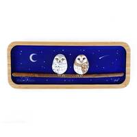 Owls by Night | Stunning 3-D Painting with Beautifully Hand Painted Owls on Pebbles | Owl Ar...