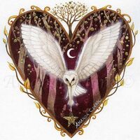 Barn Owl heart Print - The Bringer of Stars