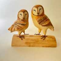 Unique Owl Sculptures, Rustic Owl Figurines, Hand-Carved Statues, Bird Decor, Anniversary or...