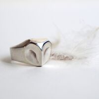Owl Ring, barn owl sterling silver ring , silver owl, animal jewelry, gift for her, owl jewe...