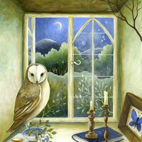 Print titled "Zoe's Window" by Amanda Clark - fairytale art print, landscape a...