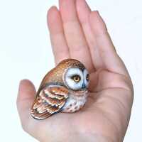 Owl, Animal art, Decorative stone - Painting on Stone - Rock Painting