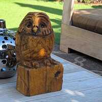Barred Owl Garden Statue Yard Art & Home Decor, Chainsaw Art Carved Barred Owl Statue fo...