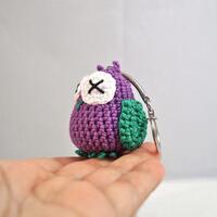 Small Crocheted Owl Keyring, Bag Charm