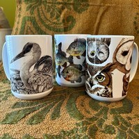 Wildlife Mug for Dad Nature Art Bird Watcher Gift Father's Day Coffee Cup Fishing Mug Ow...