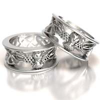 Sterling Silver Owl Celtic Wedding Ring Set