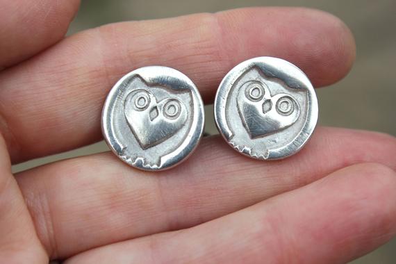 Silver owl cufflinks