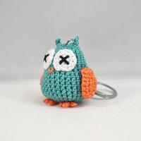 Mini Crocheted Owl Keychain, Bag Charm, Keyring