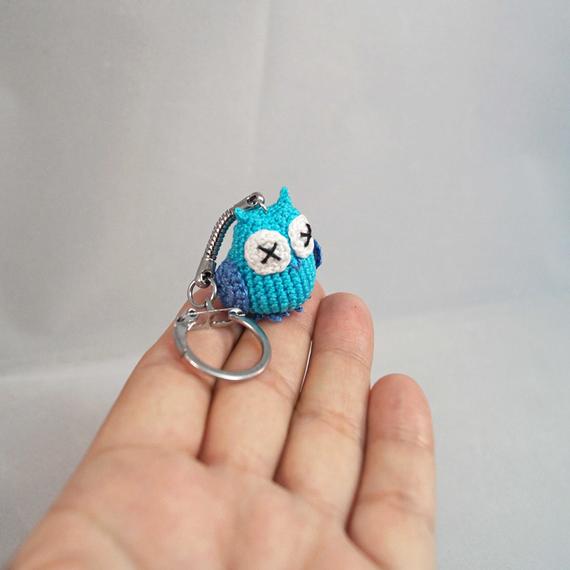 Micro Crocheted Owl Keychain, Keyring, Bag Charm, amigurumi owl keychain by  Lotta Hedberg - The Owl Pages
