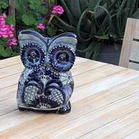 Ceramic Owl Planter, Talavera Pottery is Colorful Indoor Flower Pot or Outdoor Owl Decor, Me...