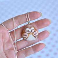 Hand painted stone, Owl, Magic owl, pendant/necklace