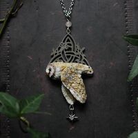 Barn Owl Pendant – Triskele Necklace – Celestial Forest Jewelry – Handmade...
