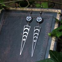 Gothic Owl Earrings – Triple Moon Dangle – Vampire Forest Jewelry – Handma...