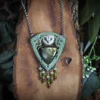 Barn owl necklace Barn owl Owl jewelry Animal pendant Owl totem Spirit owl Forest pendant Ma...