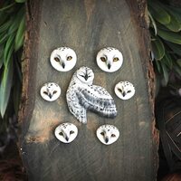 Snowy owl cabochon Snowy owl Polar owl Jewelry component Metalsmith cabochon Beadwork caboch...