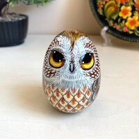 Christmas Wooden Egg Box for Surprise Gift with Owls Design, Owl Home Decor