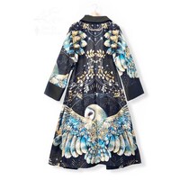 The Black Golden Night Owl robe of wings  cotton lawn kimono, robe, dressing gown, long jack...