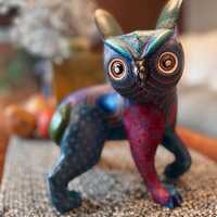 Alebrije Owl Figurine - Fusion | Hand-Carved & Hand Painted Mexican Folk Art from Oaxaca