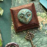 Owl Wall Art with Key • Handcrafted Wooden Decor • Forest Home Ornament • Mys...