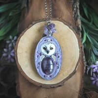 Owl necklace Owl jewelry Bird totem Woodland jewellery Witch necklace Forest jewelry Oddity ...