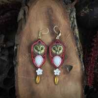 Barn owl earrings Owl jewelry Bird earrings Owl gift Woodland earrings  Large earrings State...