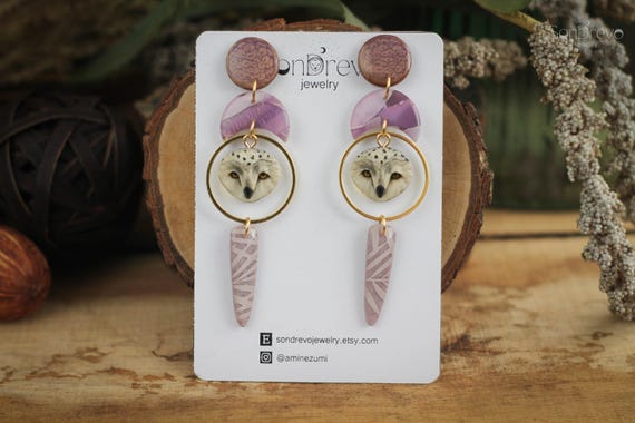 White Owl Earrings, Witchy Jewelry, Mystical Owl, Pagan Earrings, Forest Witch Gift