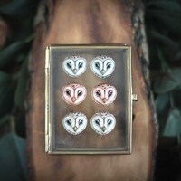 Barn owl cabochons Handcrafted owl cabochon Jewelry components Whimsical owl cabs Beadwork c...