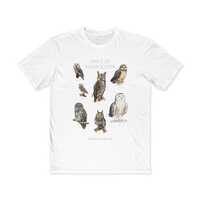 Owls of Nova Scotia - Men's Very Important Tee - Featuring 7 Owl Oil Paintings