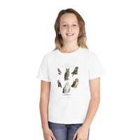 Owls of Newfoundland - Youth Midweight Tee - Featuring 6 Owl Oil Paintings