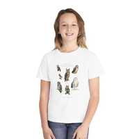 Owls of New Brunswick - Youth Midweight Tee - Featuring 7 Owl Oil Paintings
