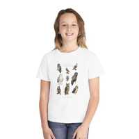 Owls of Massachusetts - Youth Midweight Tee - Featuring 9 Owl Oil Paintings