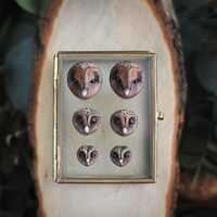 Barn owl cabochons Handcrafted owl cabochon Jewelry components Whimsical owl cabs Beadwork c...