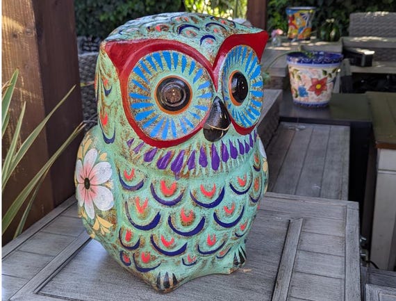 Owl Planter | Terra Cotta Animal Flower Pot Mexican Pottery