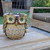 Ceramic Owl Planter | Hand Painted Animal Flower Pot  | Boho Garden Decor