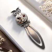 Steampunk Owl Bookmark, Mechanical Owl, Book Lover Gift, Unique Bookmark, Vintage Style Read...