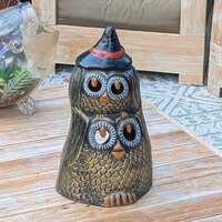 Handcrafted Double Owl Statue | Rustic Ceramic Figurine Mexican Pottery  | Cottagecore Shelf...