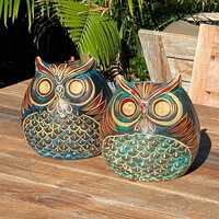 Handmade Clay Owl Planter | Mexican Pottery Flower Pot  | Animal Garden Gift