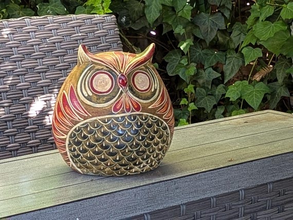 Handmade Clay Owl Flower Pot | Mexican Pottery Planter | Animal Garden Gift
