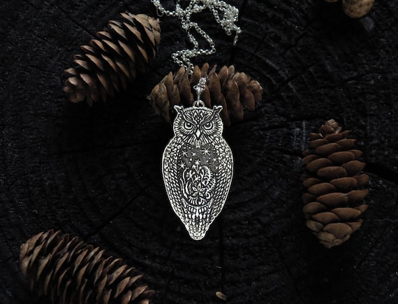 Silver Eagle Owl Pendant