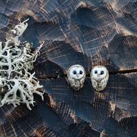 Owl Stud Earrings, Barn Owl Earrings, Cute Owl Stud Earrings, Polymer Clay Owl Earrings, Kaw...