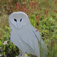 Metal Barn Owl Sculpture, Garden Art, Garden Ornament