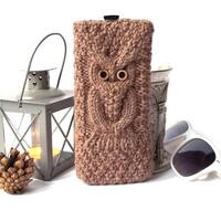 Cute Owl Hand Knitted Glasses Case