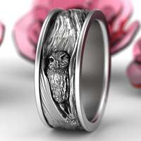 Sterling Silver Owl Wedding Ring