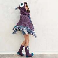 Crochet Pattern for Owl Poncho and Crochet Socks